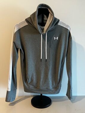 Under Armour Gray Pullover Hoodie with White Accents